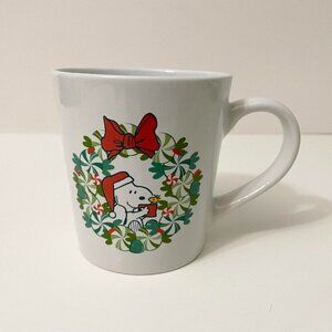 Zrike Peanuts Snoopy Woodstock Christmas Wreath Mug